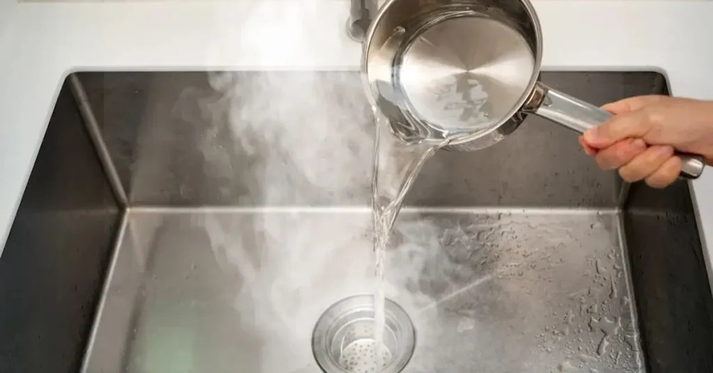 Boiling water drain mistake