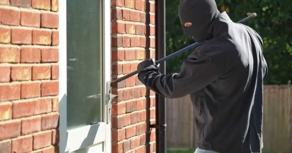 Protect back door from burglars