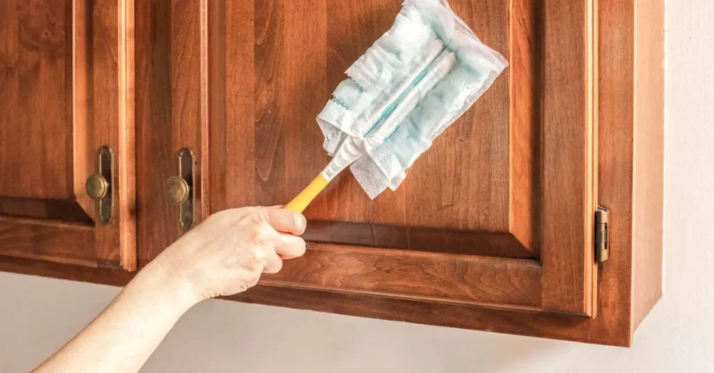 best way to clean wood kitchen cabinets
