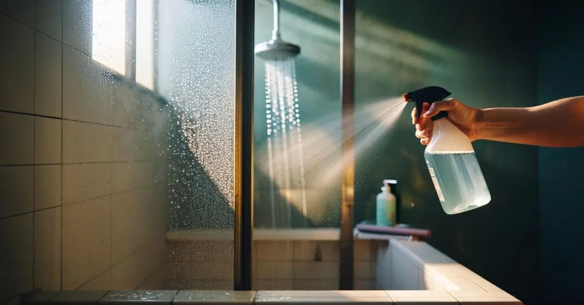 clean shower with vinegar