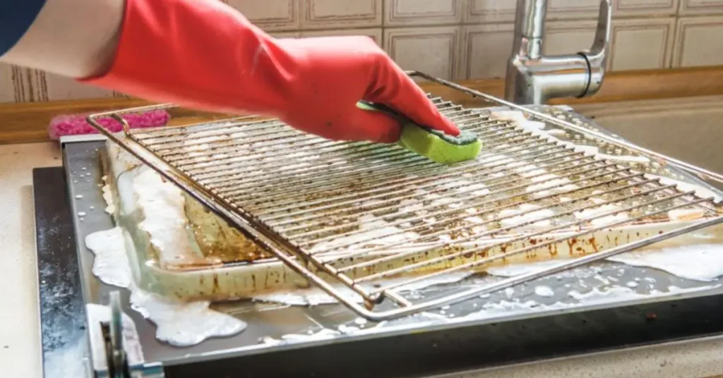how to clean oven racks in the bathtub