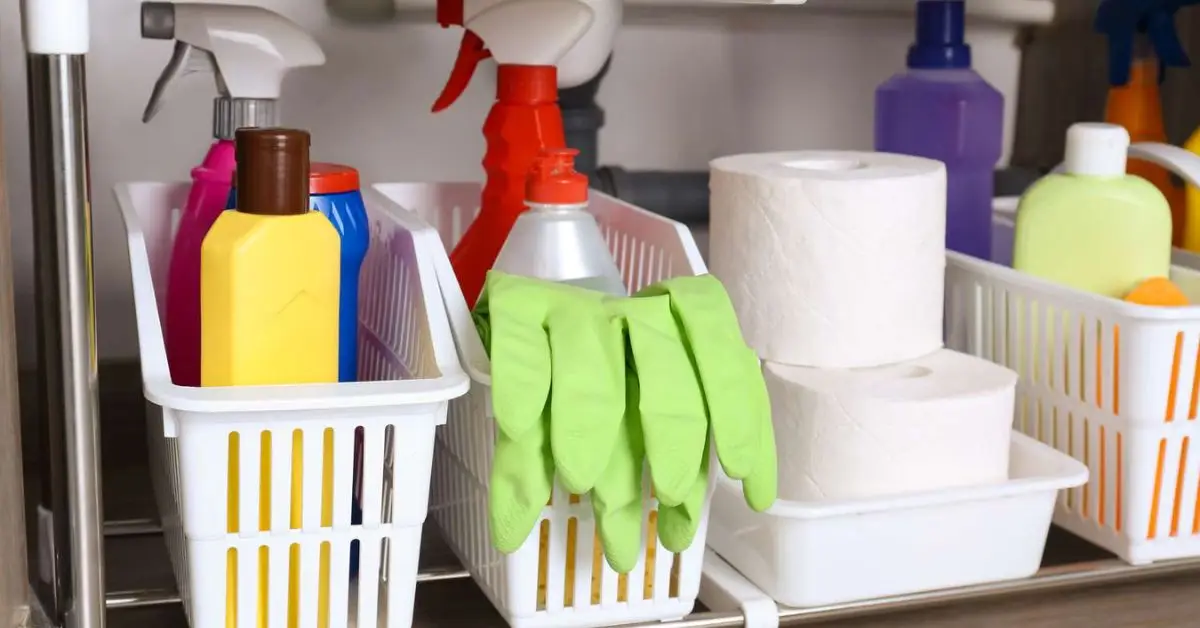 never store under kitchen sink