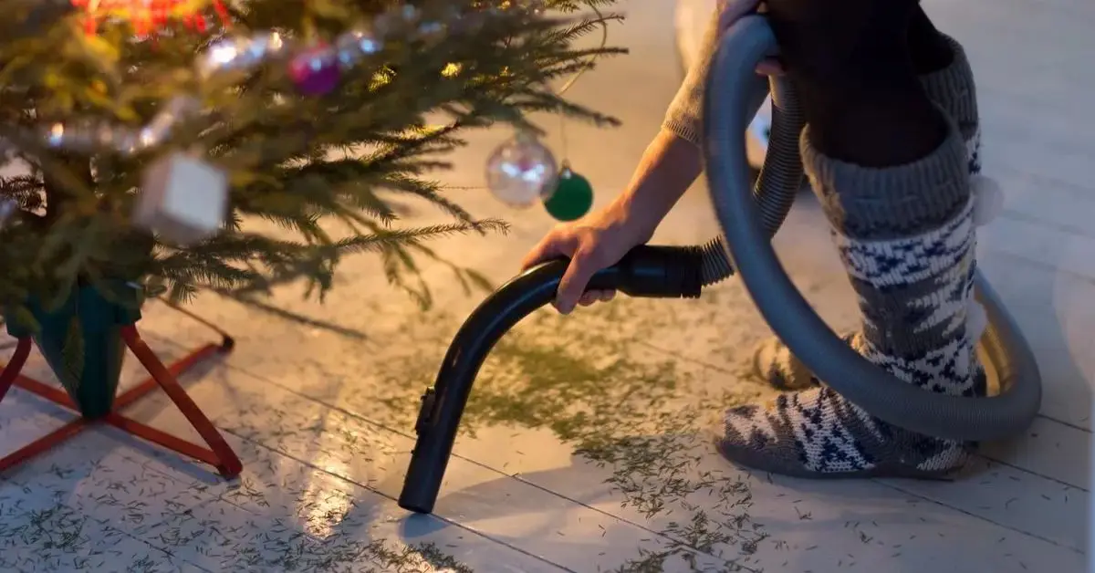 prevent Christmas tree needles on floor