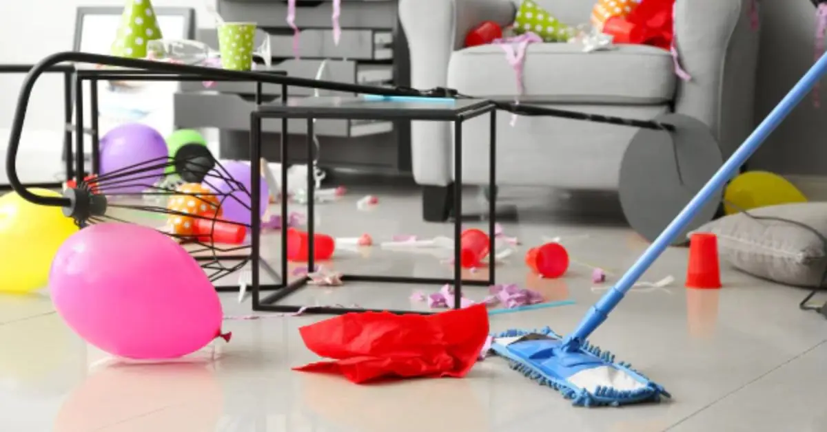 should you clean floors before or after a party