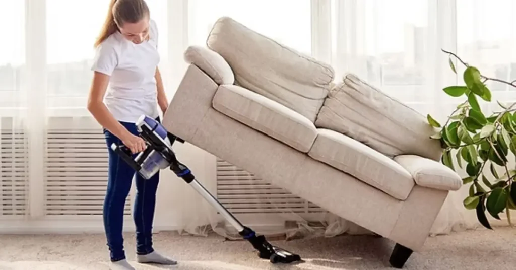 how to clean under heavy furniture without hurting your back