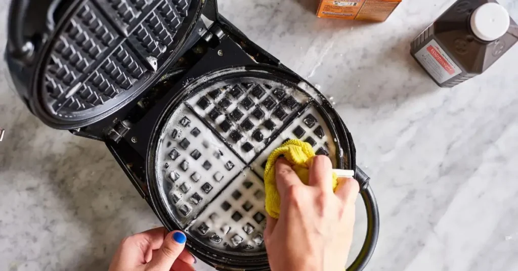 how to clean a waffle maker with household items