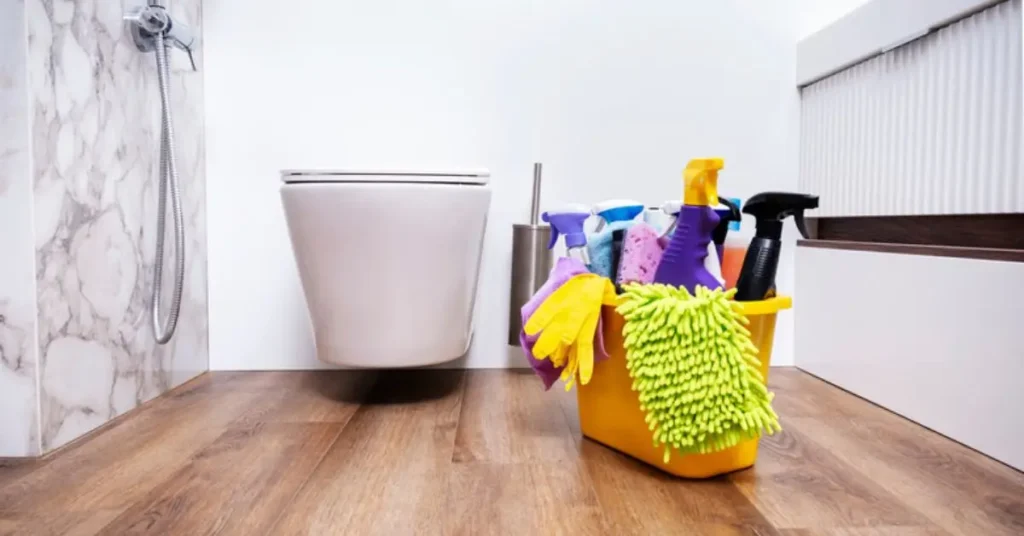 how to clean behind the toilet