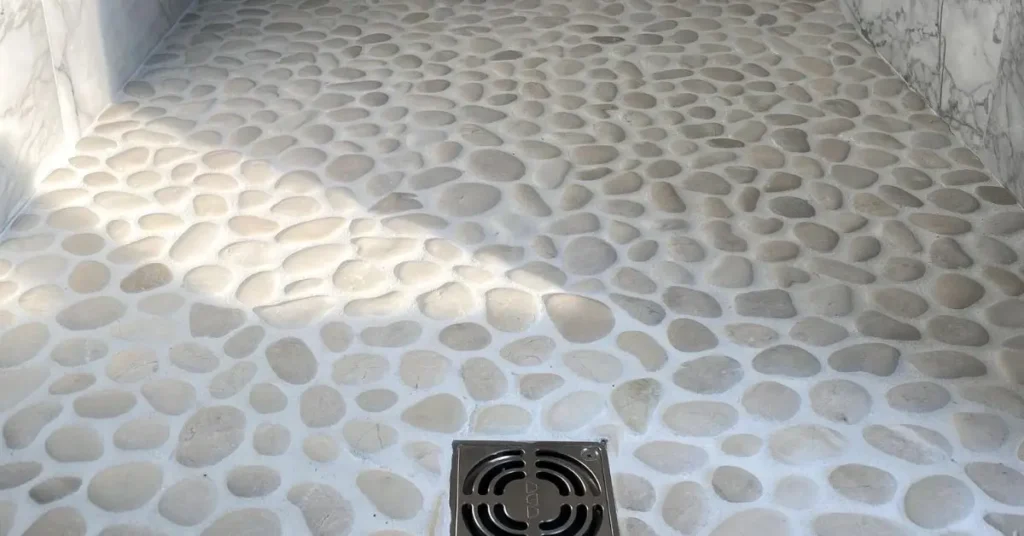 how to clean pebble shower floor