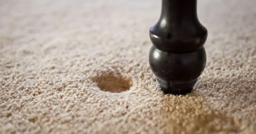 how to get furniture dents out of carpet