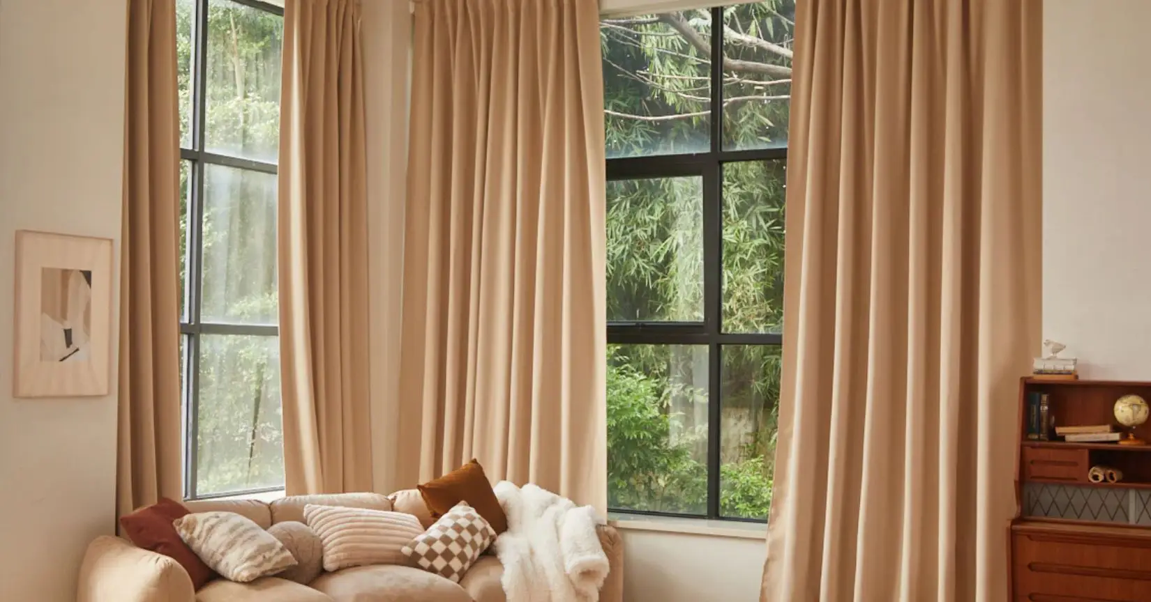 use drapery weights to make curtains look expensive