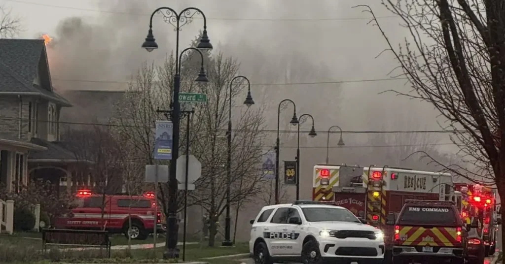 house fire on Notre Dame Ave.