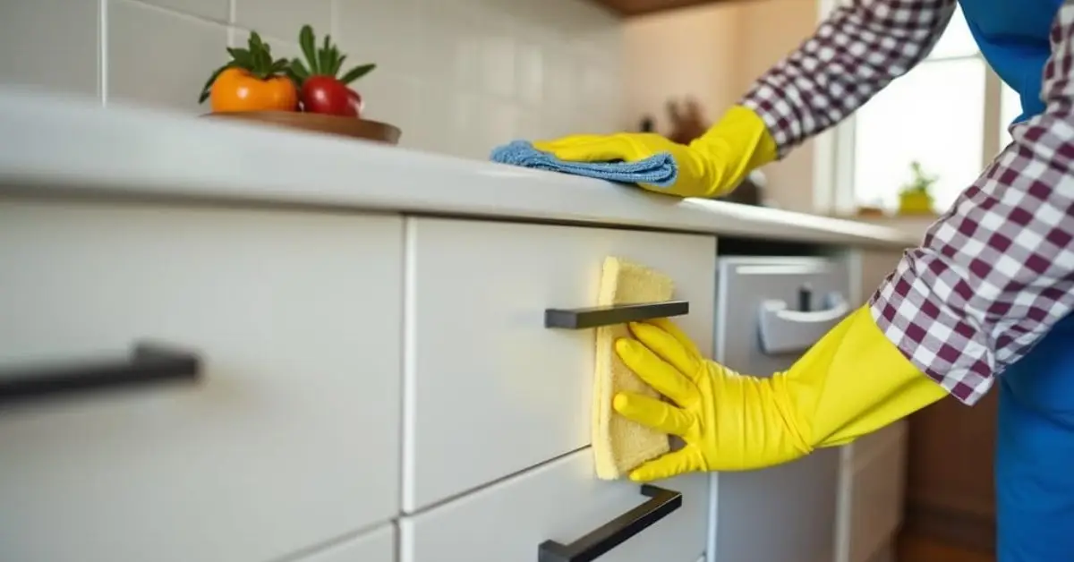 how to degrease wood kitchen cabinets