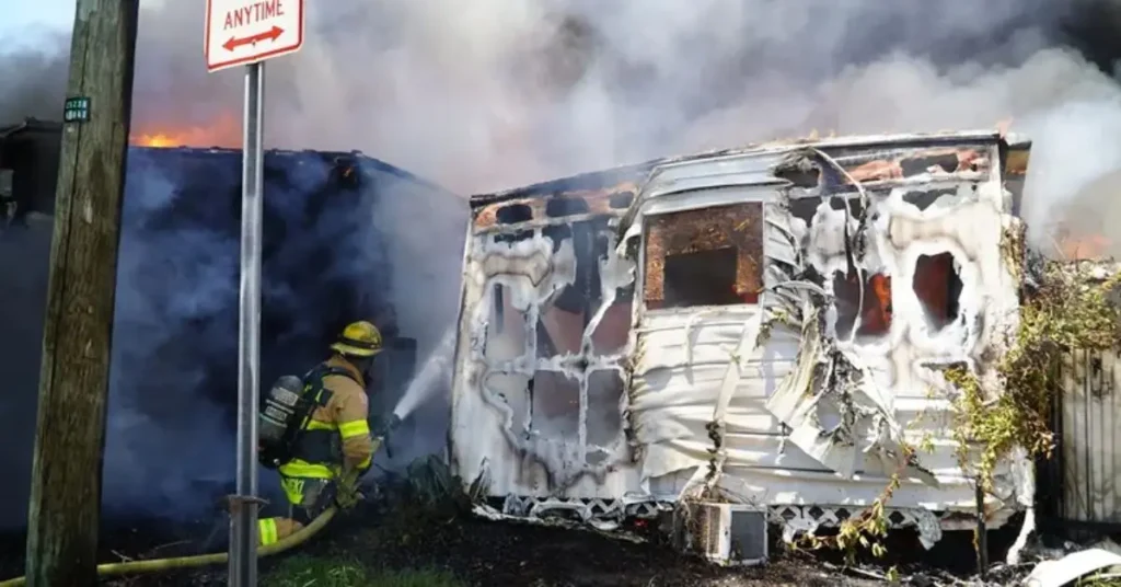 Fire in Tampa Mobile Home