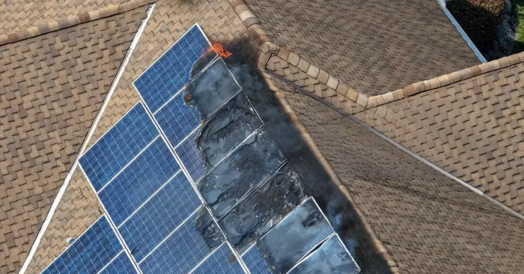 Fire on Home Roof in Warrington