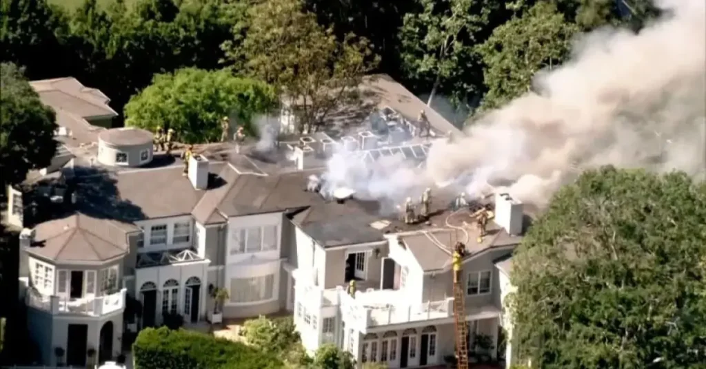 Major Fire at Beverly Crest Mansion
