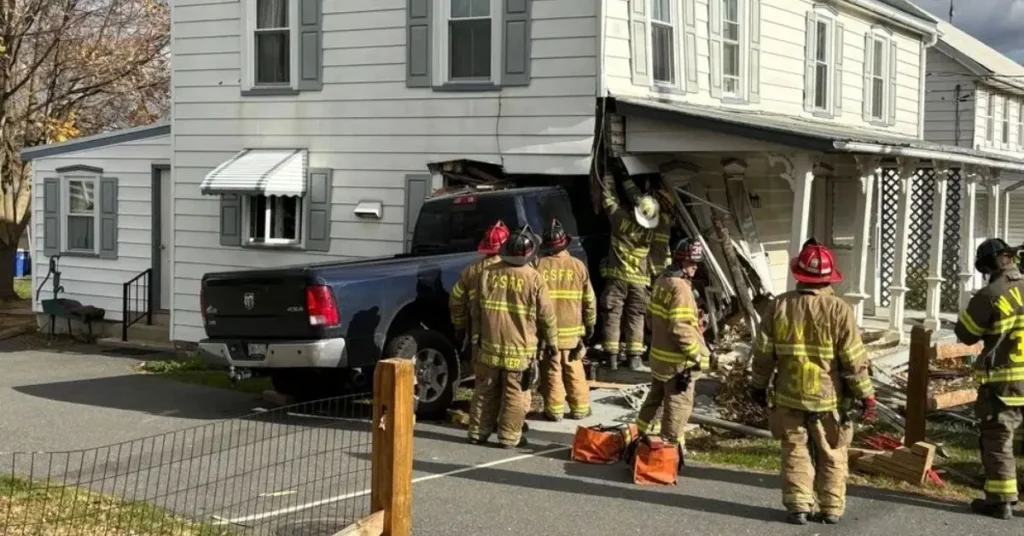 Truck hits house in Lancaster County