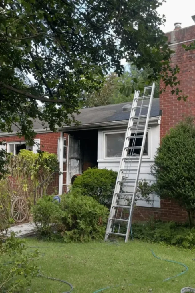 Burning Home in Arlington Virginia