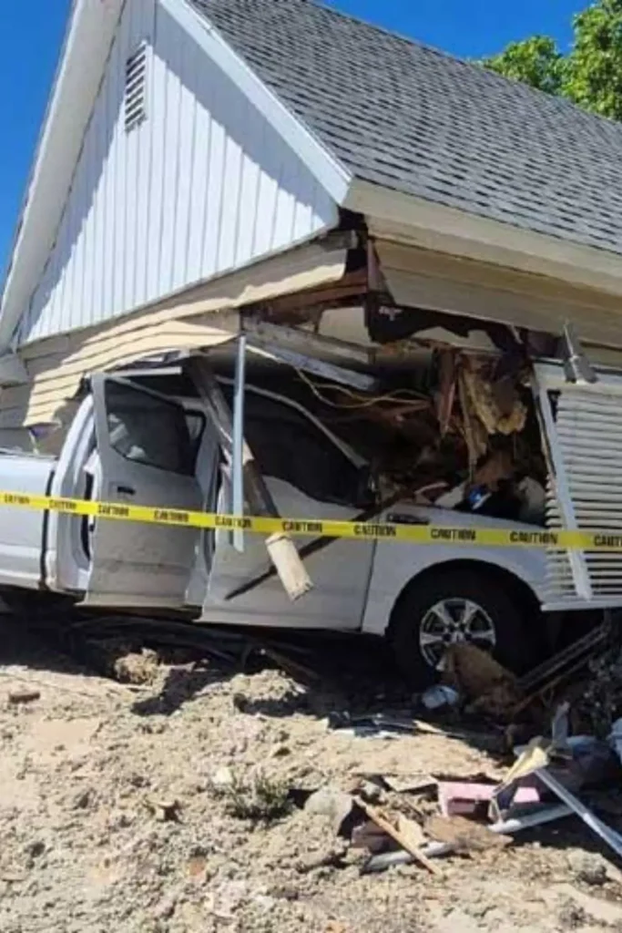 truck crashed into a Perry home