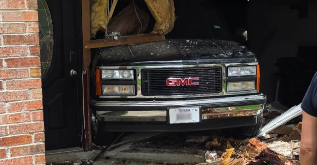 Car Plows Through Front of Harris County Home